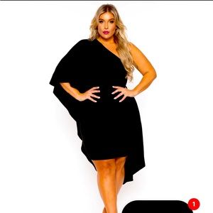 Curvy Sense Asymmetric Draped Dress
